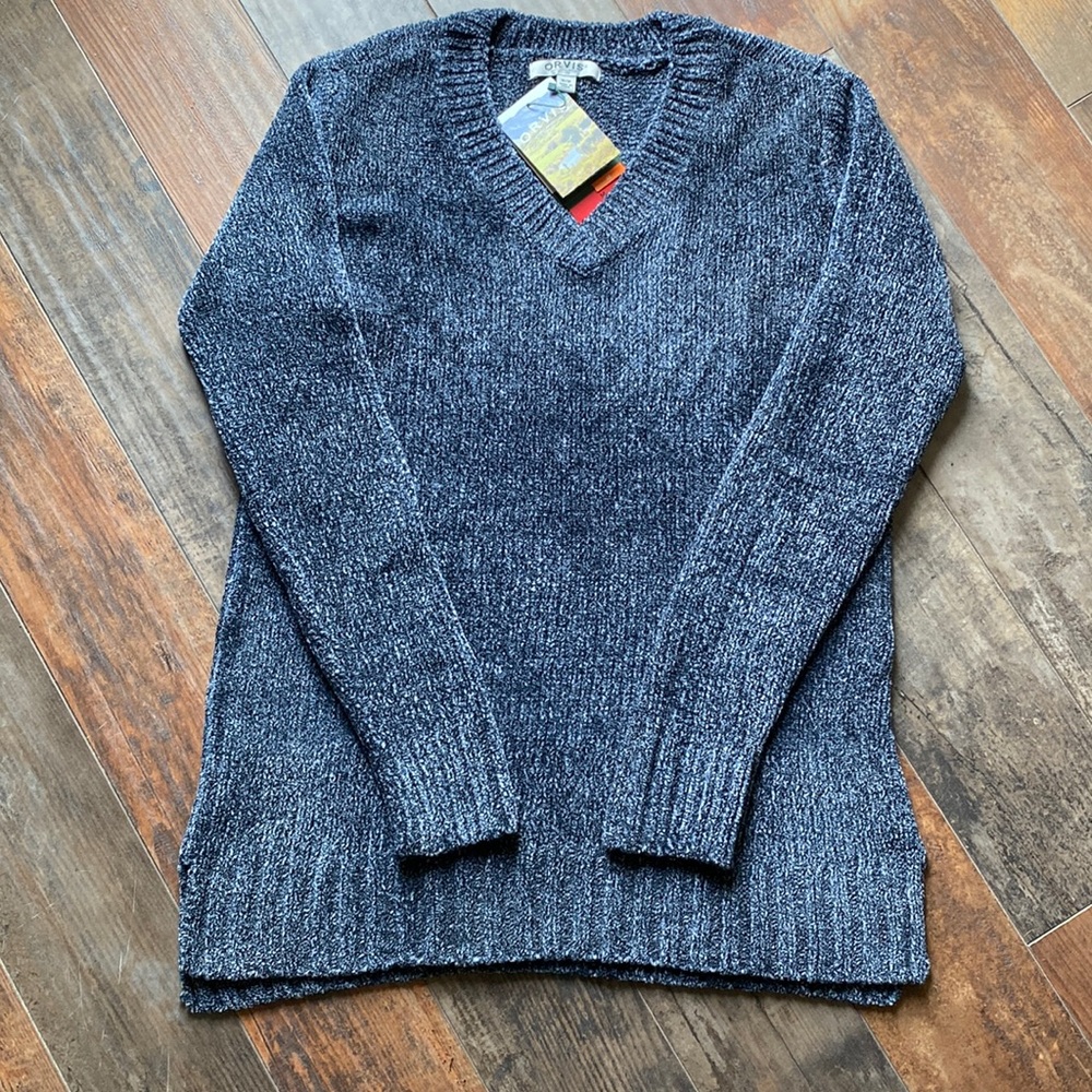 Chenille Orvis V-neck sweater